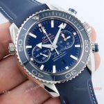 Replica Omega Seamaster 600m Chronograph Blue Rubber Strap Watch - Swiss 9300 Movement